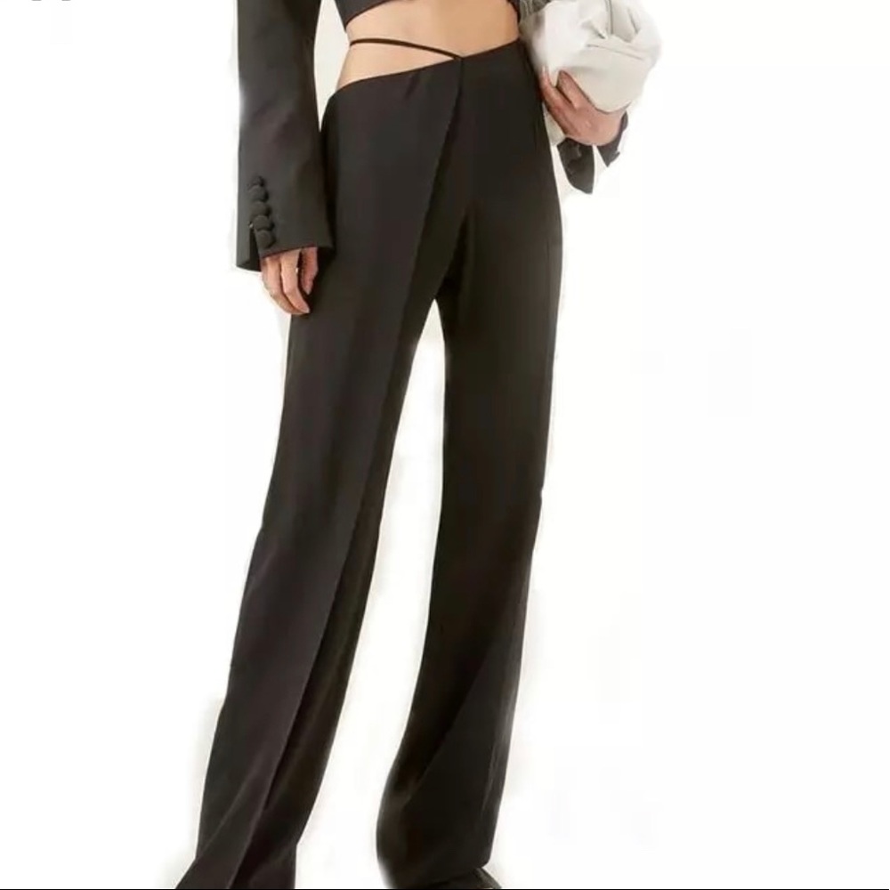 Unbranded black sexy asymmetrical trousers SMALL